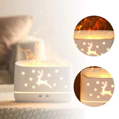 Elk Flame Humidifier Diffuser - Mute Household Atmosphere Lamp for Christmas Home Decor