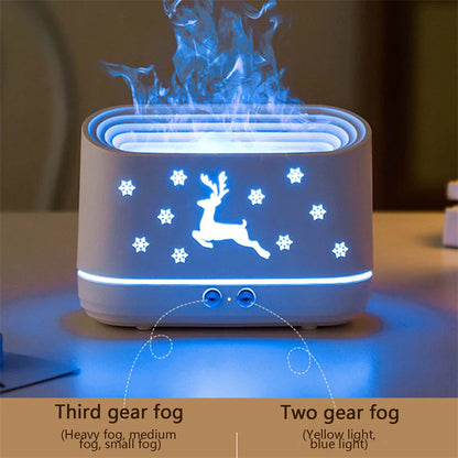 Elk Flame Humidifier Diffuser - Mute Household Atmosphere Lamp for Christmas Home Decor